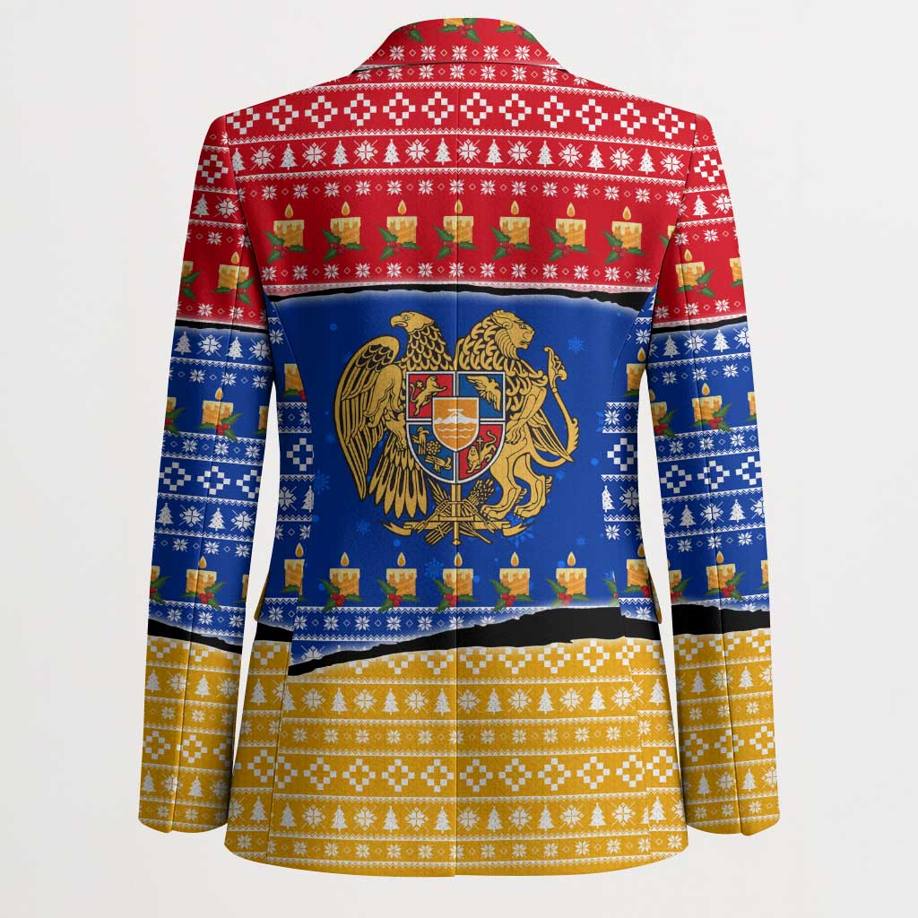 Armenia Christmas Blazer with Shnorhavor Surb Tsnund Lions Flag Colors and Coat of Arms - Wonder Print Shop