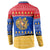 Armenia Christmas Button Sweatshirt with Shnorhavor Surb Tsnund Lions Flag Colors and Coat of Arms - Wonder Print Shop