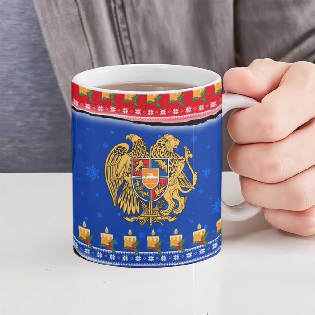 Armenia Christmas Ceramic Mug with Shnorhavor Surb Tsnund Lions Flag Colors and Coat of Arms - Wonder Print Shop