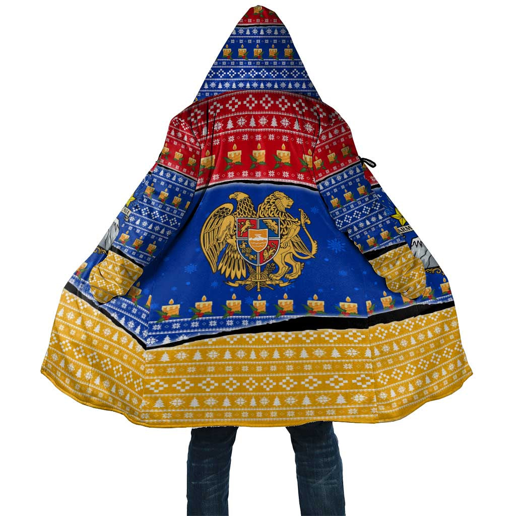 Armenia Christmas Cloak with Shnorhavor Surb Tsnund Lions Flag Colors and Coat of Arms - Wonder Print Shop
