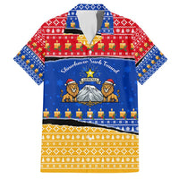 Armenia Christmas Family Matching Long Sleeve Bodycon Dress and Hawaiian Shirt with Shnorhavor Surb Tsnund Lions Flag Colors and Coat of Arms - Wonder Print Shop