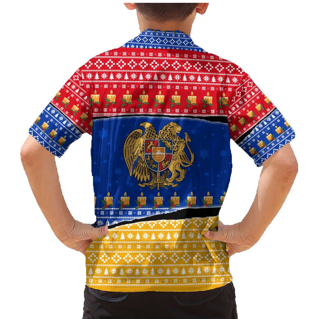 Armenia Christmas Family Matching Mermaid Dress and Hawaiian Shirt with Shnorhavor Surb Tsnund Lions Flag Colors and Coat of Arms - Wonder Print Shop