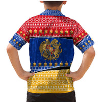 Armenia Christmas Family Matching Mermaid Dress and Hawaiian Shirt with Shnorhavor Surb Tsnund Lions Flag Colors and Coat of Arms - Wonder Print Shop