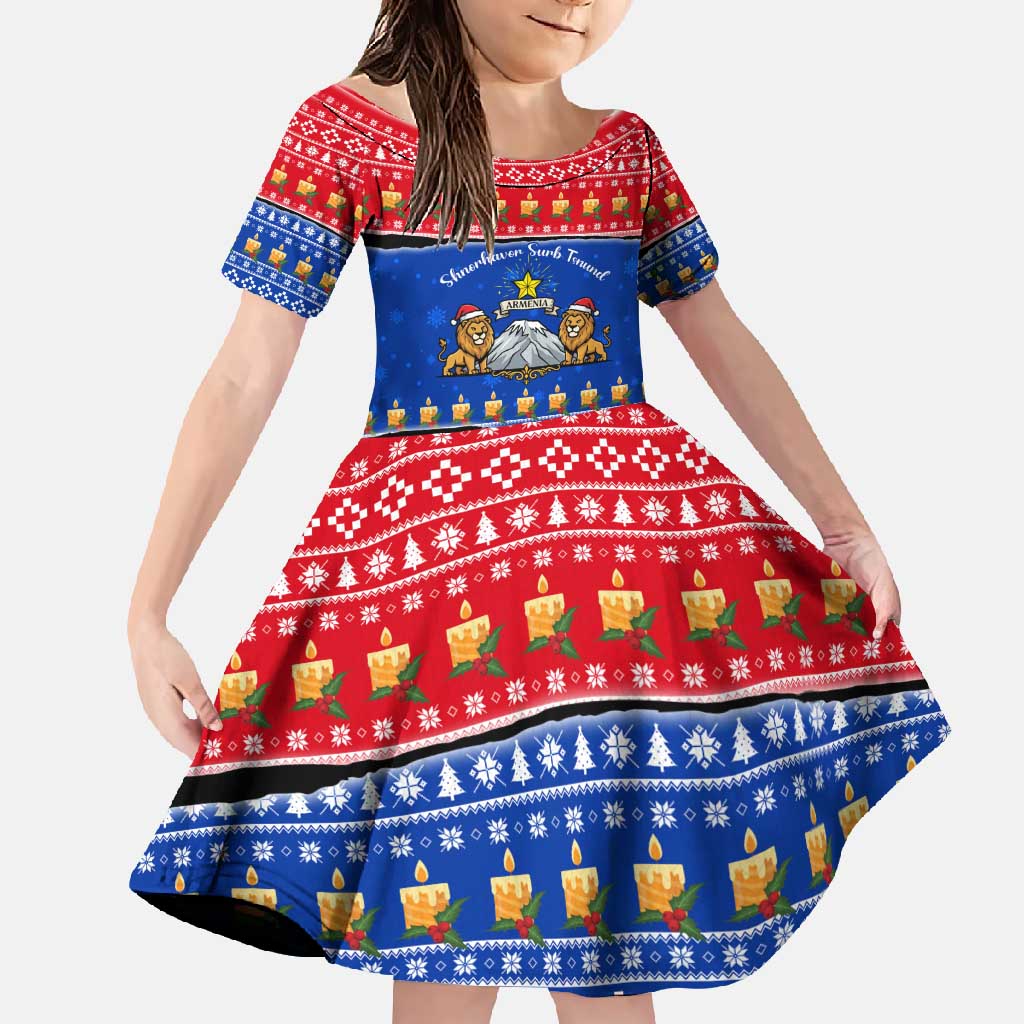 Armenia Christmas Family Matching Off Shoulder Maxi Dress and Hawaiian Shirt with Shnorhavor Surb Tsnund Lions Flag Colors and Coat of Arms - Wonder Print Shop