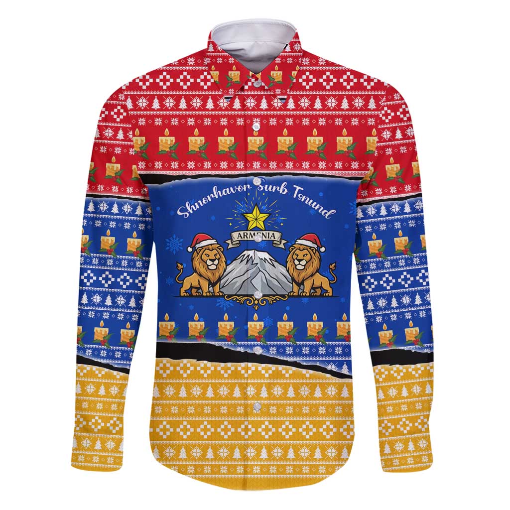Armenia Christmas Family Matching Puletasi and Hawaiian Shirt with Shnorhavor Surb Tsnund Lions Flag Colors and Coat of Arms - Wonder Print Shop