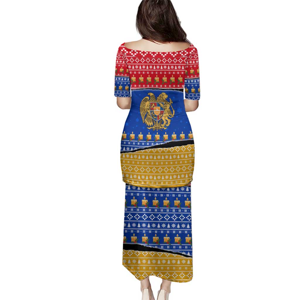 Armenia Christmas Family Matching Puletasi and Hawaiian Shirt with Shnorhavor Surb Tsnund Lions Flag Colors and Coat of Arms - Wonder Print Shop