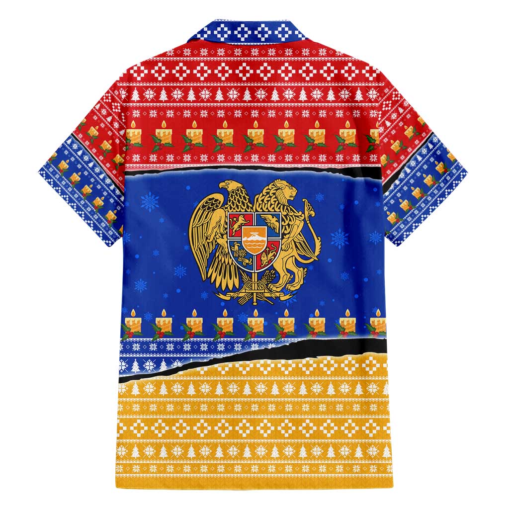 Armenia Christmas Family Matching Short Sleeve Bodycon Dress and Hawaiian Shirt with Shnorhavor Surb Tsnund Lions Flag Colors and Coat of Arms - Wonder Print Shop