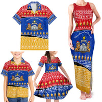 Armenia Christmas Family Matching Tank Maxi Dress and Hawaiian Shirt with Shnorhavor Surb Tsnund Lions Flag Colors and Coat of Arms - Wonder Print Shop