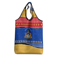 Armenia Christmas Grocery Bag with Shnorhavor Surb Tsnund Lions Flag Colors and Coat of Arms - Wonder Print Shop