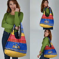 Armenia Christmas Grocery Bag with Shnorhavor Surb Tsnund Lions Flag Colors and Coat of Arms - Wonder Print Shop