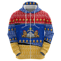 Armenia Christmas Hoodie with Shnorhavor Surb Tsnund Lions Flag Colors and Coat of Arms - Wonder Print Shop