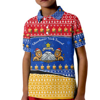Armenia Christmas Kid Polo Shirt with Shnorhavor Surb Tsnund Lions Flag Colors and Coat of Arms - Wonder Print Shop