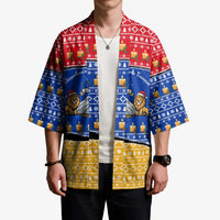 Armenia Christmas Kimono with Shnorhavor Surb Tsnund Lions Flag Colors and Coat of Arms - Wonder Print Shop