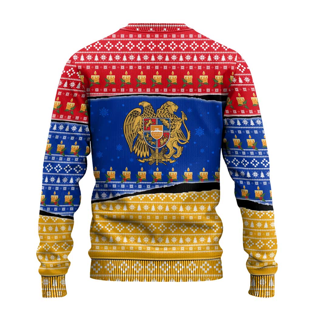 Armenia Christmas Ugly Christmas Sweater with Shnorhavor Surb Tsnund Lions Flag Colors and Coat of Arms - Wonder Print Shop