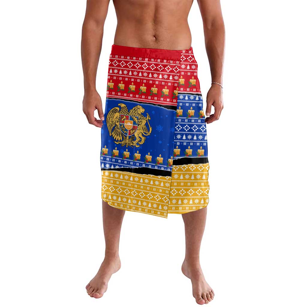 Armenia Christmas Lavalava with Shnorhavor Surb Tsnund Lions Flag Colors and Coat of Arms - Wonder Print Shop