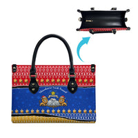 Armenia Christmas Leather Bag with Shnorhavor Surb Tsnund Lions Flag Colors and Coat of Arms - Wonder Print Shop