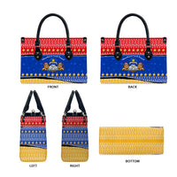 Armenia Christmas Leather Bag with Shnorhavor Surb Tsnund Lions Flag Colors and Coat of Arms - Wonder Print Shop