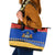 Armenia Christmas Leather Tote Bag with Shnorhavor Surb Tsnund Lions Flag Colors and Coat of Arms - Wonder Print Shop