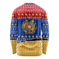 Armenia Christmas Long Sleeve Shirt with Shnorhavor Surb Tsnund Lions Flag Colors and Coat of Arms - Wonder Print Shop