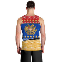 Armenia Christmas Men Tank Top with Shnorhavor Surb Tsnund Lions Flag Colors and Coat of Arms - Wonder Print Shop
