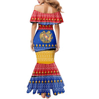 Armenia Christmas Mermaid Dress with Shnorhavor Surb Tsnund Lions Flag Colors and Coat of Arms - Wonder Print Shop
