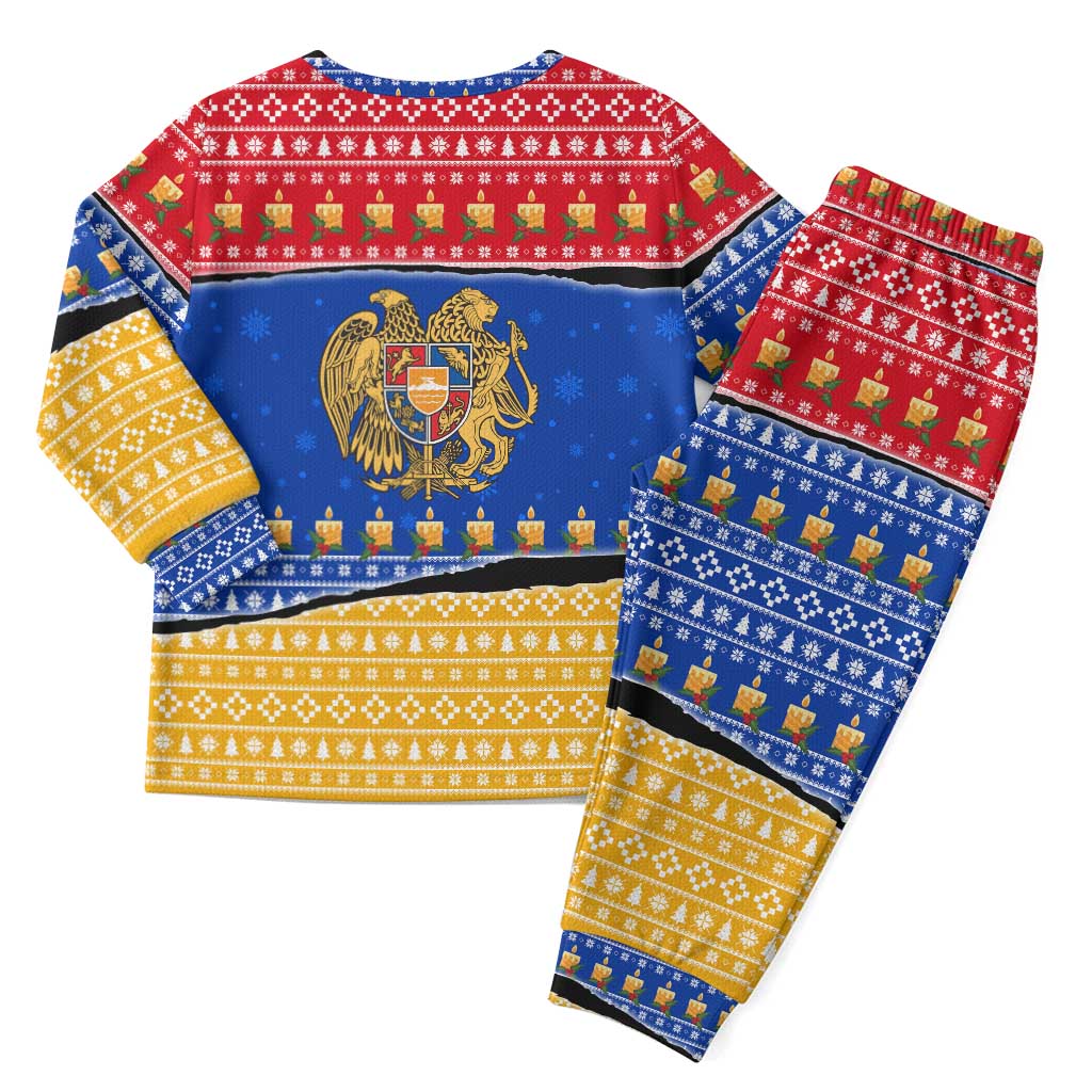 Armenia Christmas Pajama Set with Shnorhavor Surb Tsnund Lions Flag Colors and Coat of Arms - Wonder Print Shop