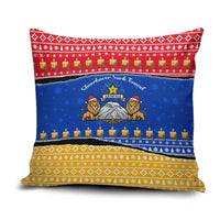 Armenia Christmas Pillow Cover with Shnorhavor Surb Tsnund Lions Flag Colors and Coat of Arms - Wonder Print Shop