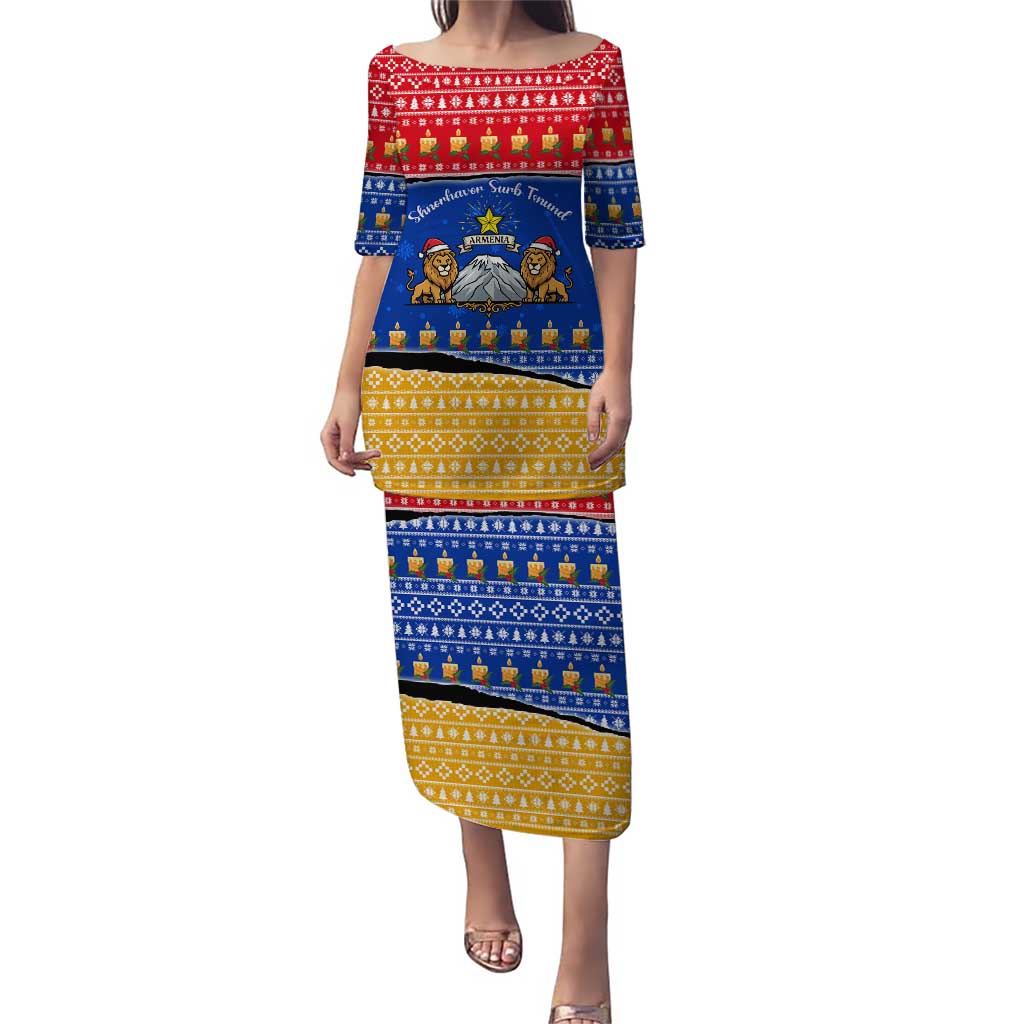 Armenia Christmas Puletasi with Shnorhavor Surb Tsnund Lions Flag Colors and Coat of Arms - Wonder Print Shop