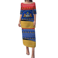 Armenia Christmas Puletasi with Shnorhavor Surb Tsnund Lions Flag Colors and Coat of Arms - Wonder Print Shop