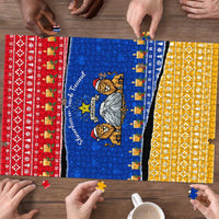 Armenia Christmas Puzzle with Shnorhavor Surb Tsnund Lions Flag Colors and Coat of Arms - Wonder Print Shop