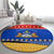 Armenia Christmas Round Carpet with Shnorhavor Surb Tsnund Lions Flag Colors and Coat of Arms - Wonder Print Shop