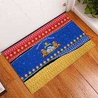 Armenia Christmas Rubber Doormat with Shnorhavor Surb Tsnund Lions Flag Colors and Coat of Arms - Wonder Print Shop