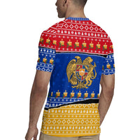 Armenia Christmas Rugby Jersey with Shnorhavor Surb Tsnund Lions Flag Colors and Coat of Arms - Wonder Print Shop