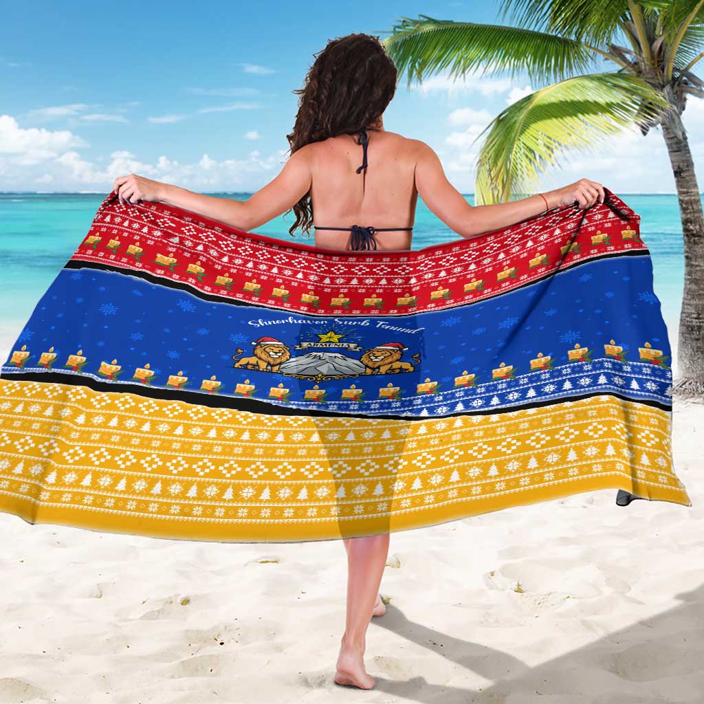 Armenia Christmas Sarong with Shnorhavor Surb Tsnund Lions Flag Colors and Coat of Arms - Wonder Print Shop