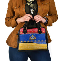 Armenia Christmas Shoulder Handbag with Shnorhavor Surb Tsnund Lions Flag Colors and Coat of Arms - Wonder Print Shop