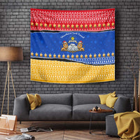 Armenia Christmas Tapestry with Shnorhavor Surb Tsnund Lions Flag Colors and Coat of Arms - Wonder Print Shop