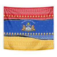 Armenia Christmas Tapestry with Shnorhavor Surb Tsnund Lions Flag Colors and Coat of Arms - Wonder Print Shop