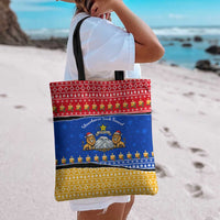 Armenia Christmas Tote Bag with Shnorhavor Surb Tsnund Lions Flag Colors and Coat of Arms - Wonder Print Shop