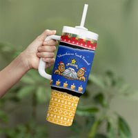 Armenia Christmas Tumbler With Handle with Shnorhavor Surb Tsnund Lions Flag Colors and Coat of Arms - Wonder Print Shop