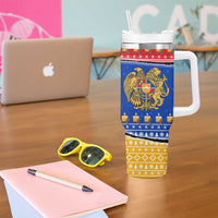 Armenia Christmas Tumbler With Handle with Shnorhavor Surb Tsnund Lions Flag Colors and Coat of Arms - Wonder Print Shop