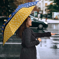 Armenia Christmas Umbrella with Shnorhavor Surb Tsnund Lions Flag Colors and Coat of Arms - Wonder Print Shop