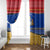 Armenia Christmas Window Curtain with Shnorhavor Surb Tsnund Lions Flag Colors and Coat of Arms - Wonder Print Shop
