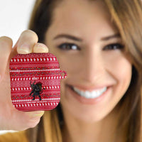 Austria Christmas AirPods Case with German Text Red Pattern and Festive Lights - Wonder Print Shop