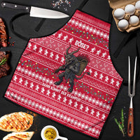 Austria Christmas Apron with German Text Red Pattern and Festive Lights - Wonder Print Shop