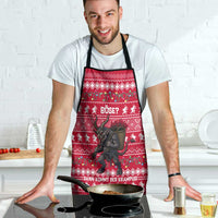 Austria Christmas Apron with German Text Red Pattern and Festive Lights - Wonder Print Shop