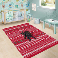 Austria Christmas Area Rug with German Text Red Pattern and Festive Lights - Wonder Print Shop