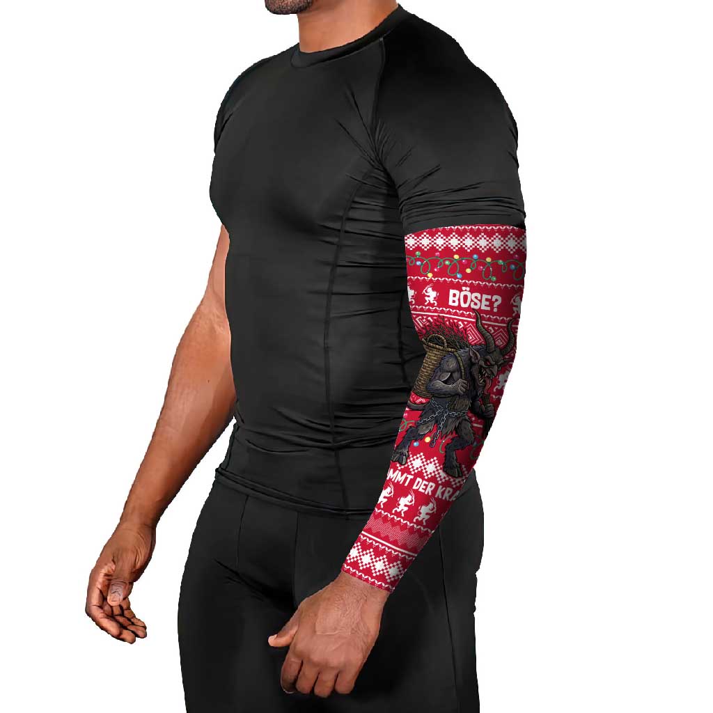 Austria Christmas Arm Sleeves with German Text Red Pattern and Festive Lights - Wonder Print Shop