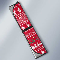 Austria Christmas Auto Sun Shade with German Text Red Pattern and Festive Lights - Wonder Print Shop