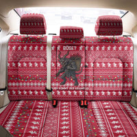 Austria Christmas Back Car Seat Cover with German Text Red Pattern and Festive Lights - Wonder Print Shop