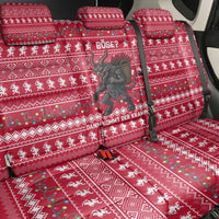 Austria Christmas Back Car Seat Cover with German Text Red Pattern and Festive Lights - Wonder Print Shop
